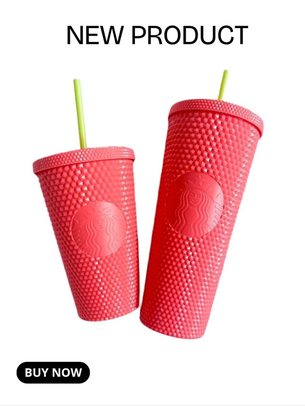 NEW Starbucks Pink Dragon Fruit Studded Tumblers Set Of 2